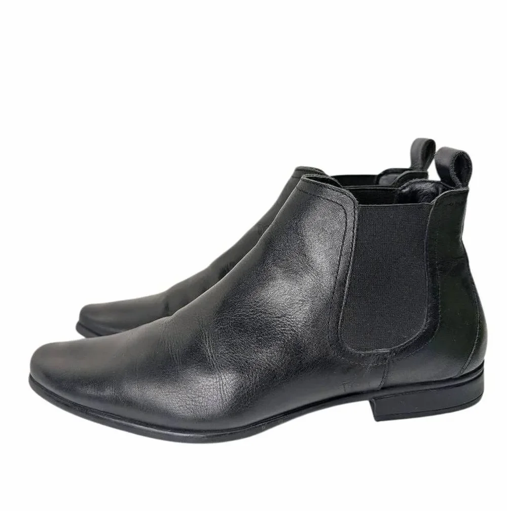 Aldo Boundain Black leather Chelsea slim ankle boot mens 9